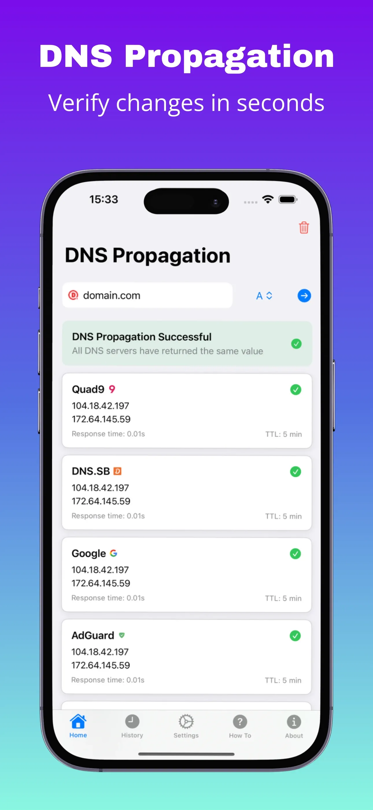 Propagation results in light mode with provider responses across regions