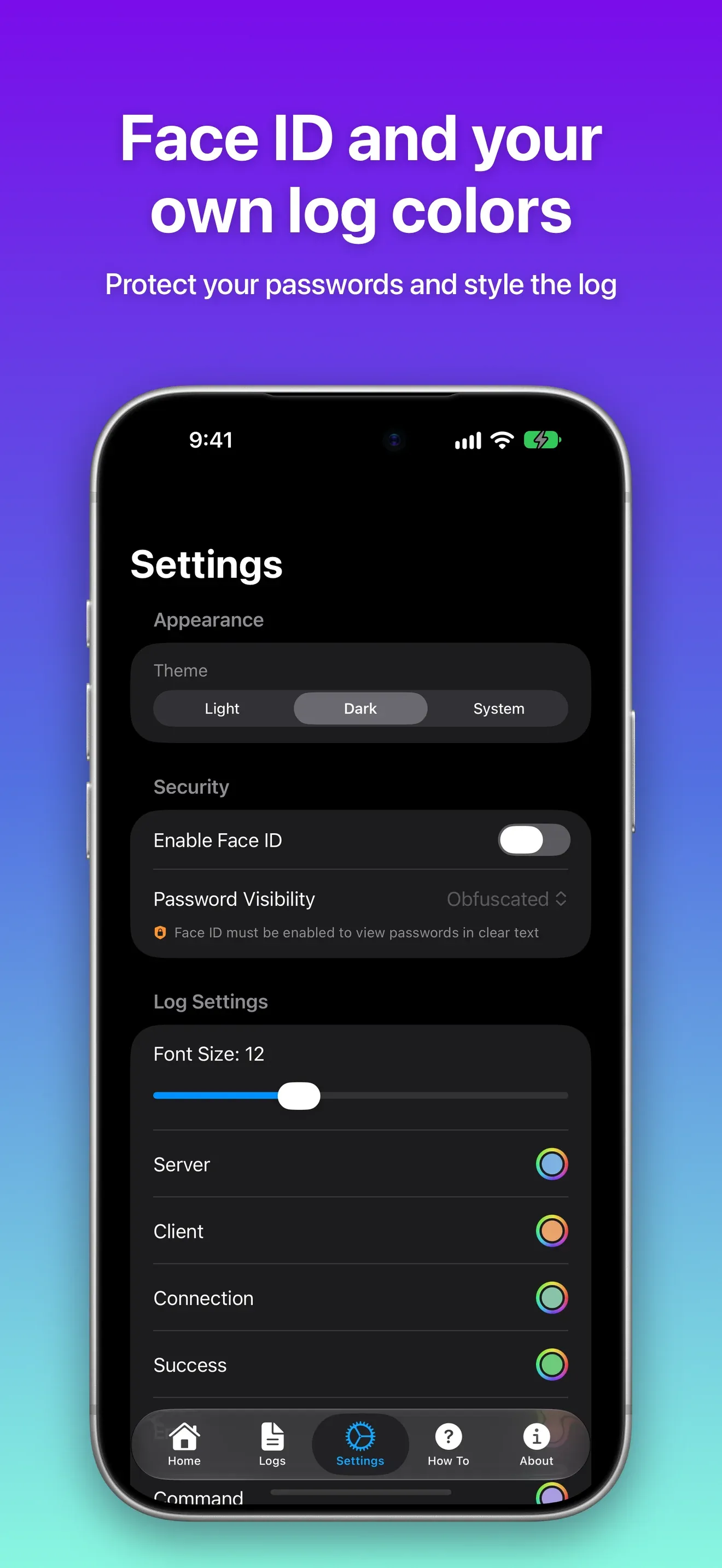 Settings with theme